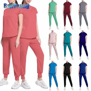 Phcist Operating Room Scrub Nursing Set Doctor Solid Color Surgical Gown Respirável Scrub Medical Uniform Lab Nurse Macacões k2uQ #