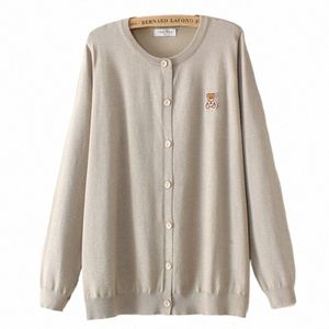 4xl plus size stickad cardigan kvinnor kläder höst merceriserad stuga carto knitwear fi lg hylsa tröja jacka spring k00o#