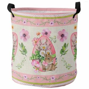 Tvättpåsar Retro Easter Foldble Basket Kid Toy Storage Waterproof Room Dirty Clothing Organizer