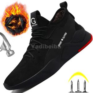 Boots Men Work Safety Boots Steel Toe Shoes Work Sneakers Antismashing Work Shoes Man Boots Warm Winter Safety Shoes Plus Size 49