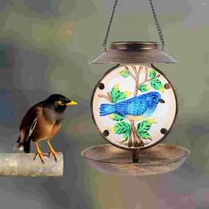 Andra fågelförsörjningar Trädgård Lätt solen matare kolibri matare för utomhusglas hängande bad