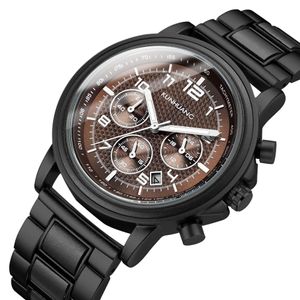 Lyxvarumärke Mens Wood Quartz Wrist Watch Men Sport Waterproof Watch Man Chronograph Träklockor261m