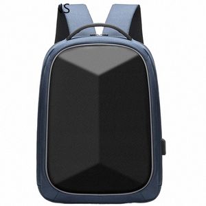 Plecak męski Hard Shell z ładowaniem 15,6 -calowy plecak laptopa Waterproof FI Fi Torba podróż Busin G1YL#