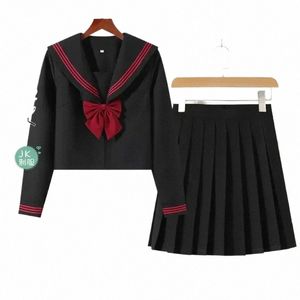 enhetlig skolstudentstil kjolar svart cosplay anime kostym topp japansk ortodox koreansk tjej sjöman klass college b7ty#