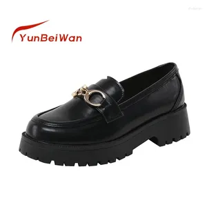 Dress Shoes Factory Wholesale 2024 Thick Soled Small Leather For Women Loafers Spring And Autumn Single Large Size 41 To 43