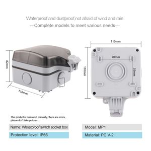 IP66 Outdoor resistente alle intemperie 16A Società a parete di alimentazione impermeabile da 250 V con interruttore USB EU Germany Standard