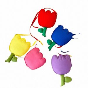 carino Fr Borsa a tracolla piccola per bambini Morbida imbottitura per bambina Borsa portamonete per bambini Bella borsa a tracolla Princ floreale Tulipano 40hZ #