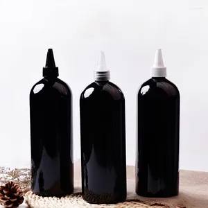 Förvaringsflaskor 8 st 1000 ml svart vit klar rund husdjur plastflaska med spetsig schampo duschgel handtvål 1l stor kapacitet
