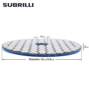 SUBRILLI 4"/100mm Diamond Polishing Pad Dry Use Sharp Flexible Sanding Disc Resin Bond For Granite Marble Stone Grinding Abrasiv