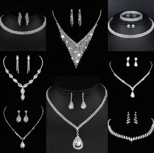 Cenne laboratoryjne biżuteria z diamentową biżuterią Sterling Srebrny Naszyjnik dla kobiet Bridal zaręczynowy Prezent B3tj#