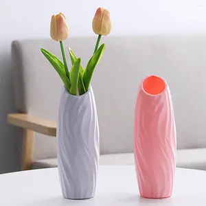 Vasos tipo de vaso de plástico minimalista pequeno vaso de flores para armazenar flores frescas sala de estar decoração de casa