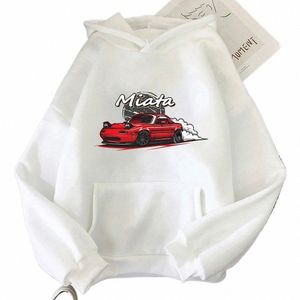 Plus-size da donna Dr MX5 Iniziale D Felpa con cappuccio da uomo Drift Jdm Felpa Anime Mazda Stampato Auto Miata Street Wear U7AQ #