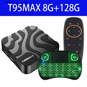 Set Top Box H618 Smart TV Box T95 MAX Android 12 6K 3D Wifi 2.4G 5.8G Ram 8G Rom 128GB 64GB BT Google Voice Media Player Quick Set Top Box Q240330