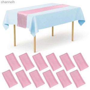 Table Runner 12Pcs Satin Runners Long Covers Smooth Pink Cloth Dressing Set For Banquet Wedding Birthday Party Decor yq240330