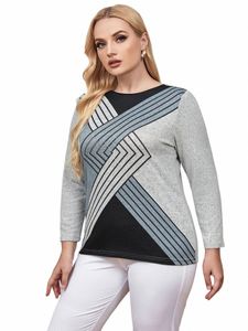 نساء زائد الحجم pullover spring ice legant pullover for chubby women's cott fi pullover f3lw#