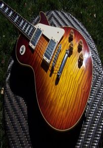 Özel Billy Bons İnci Kapıları Yağ Alev Maple Top Vintage Sunburst Elektrikli Gitar Küçük Pin Abr 1 Köprü Tuilp Tuner Chrome4786966