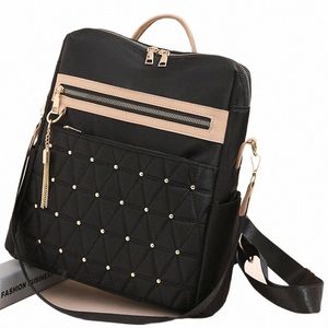 Fi Bagpack Kadın Yüksek Kaliteli Nyl Sırt Çantaları Kadın Büyük Seyahat Bag Genç Kızlar İçin Büyük Okul Çantaları Omuz Çantası 71DW#