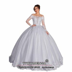 moderno A Line Wedding Dr Plus Size scintillanti applicazioni di perline Abiti da sposa su misura donne festa formale Robe De Mairee 2024 R77v #