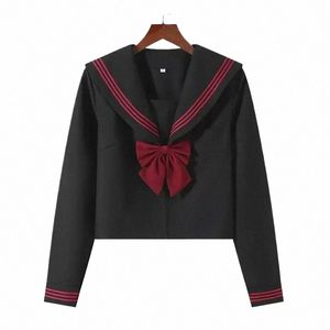 Top Student School Suit Ragazza coreana College Style Uniform Gonne Ortodossa Anime giapponese Sailor NERO Classe Cosplay r2W0 #