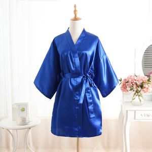 Women Men Silk Satin Middle Long Robes Summer Wrap Dressing Gown Bathrobe Nightgown Pajamas Unisex Couple Night Robes