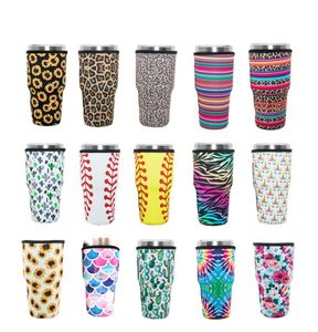 Baseball Tumbler Carrier Holder Pouch Neoprene Isolated Sleeve Påsar Fall för 30oz Tumbler Coffee Cup Water Bottle GWC31189620664