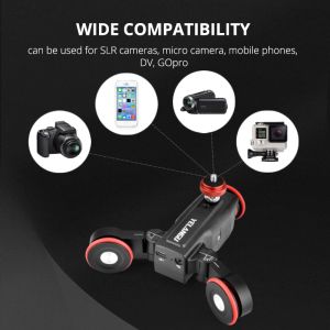 Yelangu L5 Motorlu Kamera Kaydırıcısı Otomatik Video DSLR Kamera için Dolly Araba Rail Sistemleri Uygulama Kontrolü ile Sony iPhone
