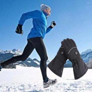 Cycling Gloves Winter Heated Windproof Warm Thermal 3-level Temperature Adjustable Battery Powered Touch Screen Heating