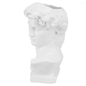 Vasen Mittelstücke Stifthalter Griechische Dekoratue David Minimalist Fun Niedliche Blumen weißer Büste Pflanzer
