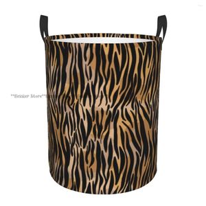 Laundry Bags Waterproof Storage Bag Floral Animal Fur Print Household Dirty Basket Folding Bucket Clothes Organizer