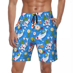 Męskie spodenki 2024 3D KOI Pattern Summer Fundy Fashion Beach Short Pants Males Sportswear Szybki suszenie Niestandardowe kąpiel