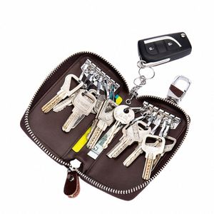 retrogoo Genuine Cow Leather Car Key Wallet Fi Key Holder Credit Card Housekeeper Organizer Keychina Case 12 Key Hook Pouch F7w5#