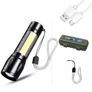 LED Strong Light Flashlight Rechargeable Multi purpose Long Range Portable Ultra Bright Home Mini Portable Side Light