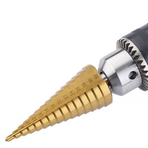 HSS Titanium Drill Bit 4-12 4-20 4-32 Drilling Power Tools Metal High Speed Steel Wood Hole Cutter Cone Drill Bit Set