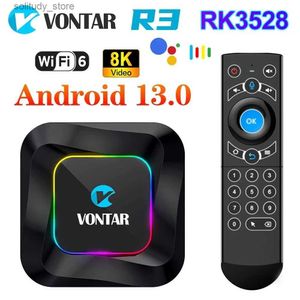 Imposta Top Box Vontar R3 R3 RGB TV Box Android 13 RockChip RK3528 Supporta video 8K BT5.0 WiFi6 Supporta Google VOCE Impostazioni per leggi per lettore di media di input vocali Top Box Q240330