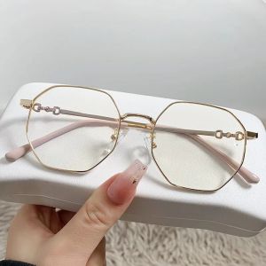 Män vintage anti Blue Light Minus Glasses Frame med graden Round Women Myopia Lens NÄRSIGA Glasögon 0 -1.0 -1.5 -2.0 till -6.0
