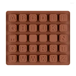 Moldes de cozimento molde de silicone 26 letras do alfabeto bolo decoração bakeware quadrado chocolate cozinhar ferramenta diy decoração de casamento