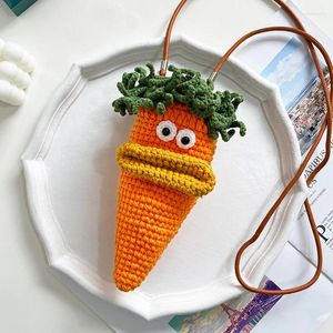 Decorative Flowers Handmade Woven Simulation Plant Doll Carrot Bag Creative Crossbody Finished Product Versatile Trend Halloween