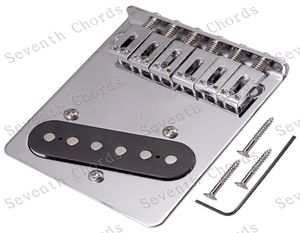 QHX Chrome 6 Flat Saddle Guitar Bridge Pickup لإكسسوارات الغيتار الكهربائية الموسيقية 3 مسامير Hole2249920