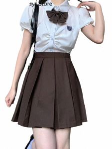 Korean Fi JK School Uniform Japanese Kawaii Sweet Irregular Graduati Uniform Vintage Cute Girls Cosplay Pleated kjol Y2K J8GE#