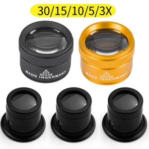 3/5/10/30x Vergrößerungsglas K9 Optische Linsenmonocle Lupe Lens Uhrenreparatur für Münzstempel Schmuck Lupe Loupe