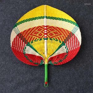 Dekorativa figurer 5/10/20st Pure Handmade DIY Peach-Shaped Bamboo Woven Fan Summer Cooling Colored Chinese Style Hand fans för hemmet