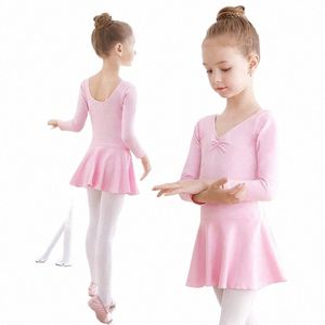 Barnflickor Cott Gymnastics Leotard Ballet Dr Kids Short Sleeve Dance Leotard Tutu Dancewear Ballerina Clothes for Girls R75U#