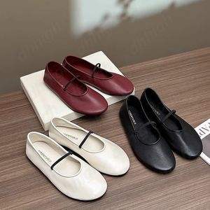 The Row Shoes Leisure Ballet Shoes Designer Ballet Flat Shoes Womens Round Toe Sental Discal Mostral Fashion Boat Shoesers for Women Size35-40