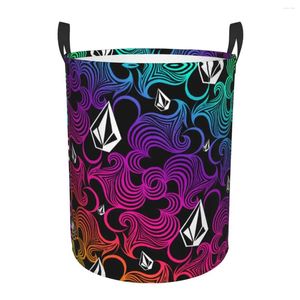 Laundry Bags Volcoms Skate Diamond Stone Pattern Basket Collapsible Clothing Hamper Toys Organizer Storage Bins