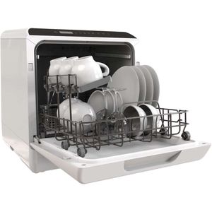 Компактная портативная посудомоечная машина с 5 программами мытья, встроенным 5-литровым резервуаром для воды, функцией сушки на воздухе и функцией мытья фруктов — идеально подходит для небольших квартир и общежитий.