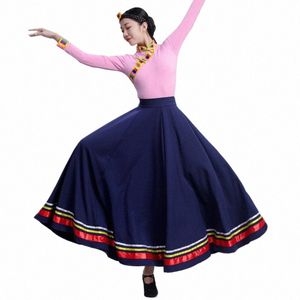 Китайский традиционный костюм, сценическая танцевальная одежда, народные костюмы, фестиваль, тибетский наряд, Lg, юбки для женщин, танцевальный комплект, U1Rx #
