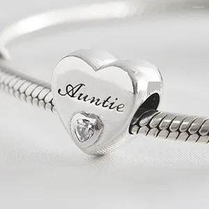 Pietre preziose sciolte Ragazza Bracelt Bead Argento Gioielli fai da te Love Heart Zia Famiglia Charm Fit Lady Bracciale rigido