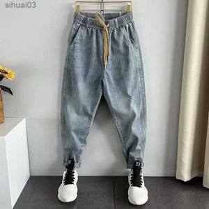 Men's Jeans Mens Jeans with Palace Cut Jeans 2024 Korean Autumn Trousers Harajuku Loose Designer Y2k Retro Street WashL2403