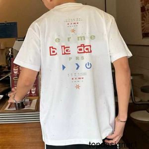 Designer High quality trendy brand B family loose and comfortable pure cotton short sleeved T-shirt for couples Korean version personalized letter top OFK0