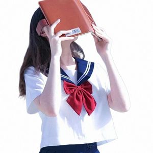 black White JK Uniform Summer Short/lg Sleeve Japanese School Uniforms Girls Sailor Sets Pleated Skirt JK Uniform COS Costume b9hb#